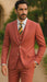 Sear Sucker Suit Mens 3pc 100% Cotton Seersucker Sear sucker suit Red & Grey - High End Suits - High Quality Suits