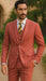 Sear Sucker Suit Mens 3pc 100% Cotton Seersucker Sear sucker suit Red & Grey - High End Suits - High Quality Suits