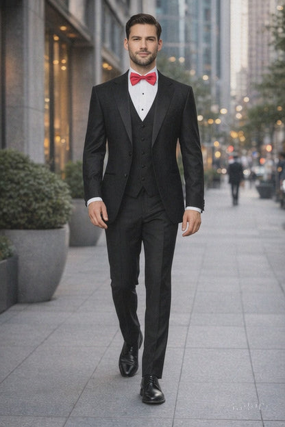 Two Button Three Piece Flat Front Tuxedo