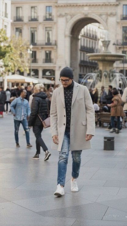 Light Tan Overcoat - Beige Sand Color Light Carcoat