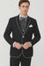 Black and White Trim Lapel Tuxedo Suit