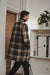 Plaid Wool Overcoat – Brown & Camel Mixed Color Topcoat