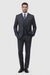 Mens Three Piece Suit - Vested Suit Classic Vested 3 Piece 2 Button Dark Navy Mini Pinstripe Men's Suit Flat Front Pants