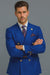 Mens Royal Blue Double Breasted Suit - 100% Suit - 100% Percent Wool Fabric Suit - Worsted Wool Business Suit