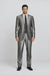 Shiny 2 Buttons Silver Grey ~ Gray Flashy Sharkskin Men's Cheap Priced Business Suits Clearance Sale