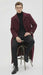 Men’s Full-Length Burgundy Overcoat – Microfiber 4 season fabric  Long Formal Coat with Classic Tailored Maxi Duster Coat