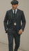 Men'S Gray Three Buttons Two Flap Front Pockets 3 Piece Peaky Blinders Suits - Peaky Blinders Outfit + Overcoat + Shirt And Hat + Boot (Like Pictured)