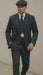 Men'S Gray Three Buttons Two Flap Front Pockets 3 Piece Peaky Blinders Suits - Peaky Blinders Outfit + Overcoat + Shirt And Hat + Boot (Like Pictured)