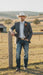 Mens Western Style Blazer – Classic Gray Cowboy Suit Jacket for Weddings, Country Events and Formal Wear in Grey Color