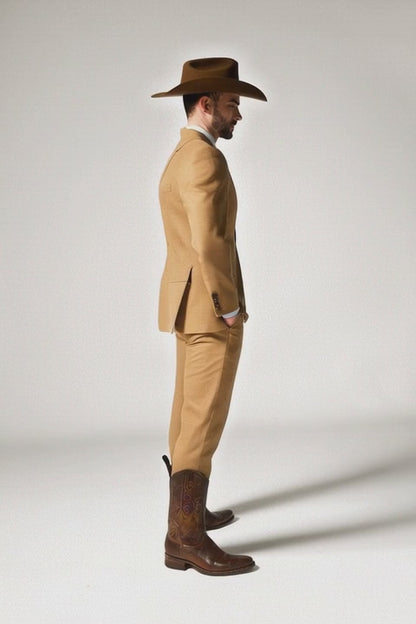 Men's Two-Piece Side Vents 2 Button Light Rust Cheap Priced Business Suits Clearance Sale