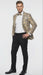 Men’s Beige and Black Snakeskin Print Blazer – Alligator Crocodile Exotic Sking Sport Coat Jacket in Tan Camel Color