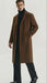 Men’s Brown Long Wool Overcoat – Topcoat Wool Carcoat Three Quarter