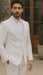 Mens Vested Summer Seersucker Suit in White Pinstripe