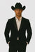 Western Suit - Trajes Para Hombres - Cowboy Formal Attire - Trajes De Novio - Black Matte Shawl Lapel