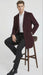 Men’s Burgundy Mid-Length Overcoat – Classic Fit Wool Blend Dress Coat Three Quarter Carcoat Topcoat