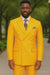 Double Breasted Blazer with Gold Buttons - Yellow Sport Coat