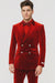 Velvet Suits - Double Breasted Suits - Slim Fit Suit Burgundy