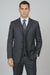 Mens 3 Button Blazer - Three Button Dark Charcoal Sport Coat - Side Vented - Wool Blazer