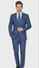 Mens Indigo Navy Blue Windowpane Check Suit – Classic 2-Piece Formal Business and Wedding Wear Set in Cobalt Blue
