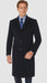 Pure Wool Full-Length Men’s Navy Overcoat – Classic Winter Dress Coat