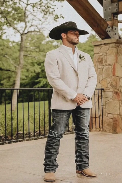 Light Tan Western Blazer - Sand Color