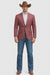 Saco vaquero - Western Sport Coat - Western Blazer  - Men's Two Button Regular Fit Windowpane Mauve Plaid Sport Coat Blazer