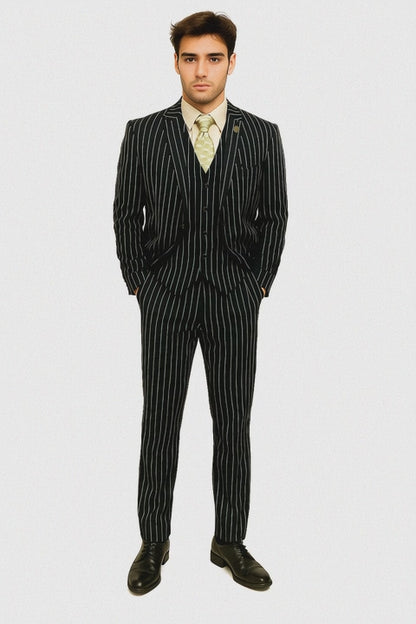 mens-gangster-pinstripe-2-button-double-breasted-vest-suit-in-hunter-or-burgundy Modern Fit