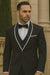 Statement Men's Black with White Lapel Vested 100% Wool Tuxedo