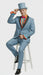 Dumb and Dumber Light Blue Tuxedo Costume for Men with Matching Top Hat – Classic 90s Party and Halloween Suit