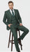 Men’s Green Plaid 3-Piece Suit – Classic Check Slim Fit Suit for Weddings, Church, and Formal By Rossiman