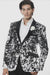 White and Black Blazer - White Tuxedo Jacket + Black Pants + Free Matching Bowtie