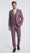 Men’s Mauve Three-Piece Suit – Slim Fit Formal Blazer, Vest, and Trousers for Weddings Rose Gold Pinkish Color