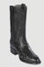 Los Altos Boots Men's Ostrich Roper Western Boots Black