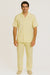 Mens walking suits casual two piece sets Summer Short Sleeve Shirt & Pants Casual Two Piece Mens Walking Outfit For Sale Pant Sets Casual Suit Set Men's Suit 100% Mens Linen Suit - Fabric – Cream