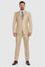 Beige ~ Khaki ~ Tan ~ Champagne Suit Shiny Flashy Sharkskin Classic Fit Suit