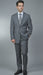 Men'S Grey Pinstripe 2-Button Suit 2 Piece Suits - Two Piece Business Suits Suit