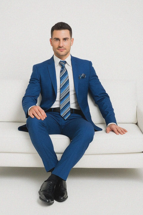 indigo suit