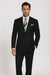 Mantoni Suit - Signature Menswear Wool Fabric SuitsOutlet - Brand Men's 2 Button Suit Black- High End Suits - High Quality Suits