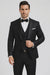Elegant Men's Black Floral Lace Wedding Tuxedo with Vest – Designer Formal Wear