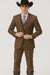 Mel-M158 Coffee Color - Light Brown - Mocha 2 Buttons Vested Suit Pant Classi Mel-M158 Suit