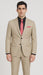 Vitali Brand Suits - 2 Button Suit Slim Fit Sharkskin Textured Pattern Tapered Fit With Vent Sand Online Discount Fashion Sale