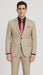 Vitali Brand Suits - 2 Button Suit Slim Fit Sharkskin Textured Pattern Tapered Fit With Vent Sand Online Discount Fashion Sale