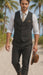 Groomsmen Summer Beach Prom Black Vest and Pants Set