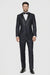 Indigo Shiny Tuxedo Vested Suit - Sateen Sharkskin Fabric Groom Suit