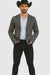 Men's Slim Fit Western Blazer Sport Coats Charcoal Sacos Vaqueros Para Hombre