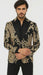 Mens Paisley Blazer - Rose Gold - Black and Gold Prom Tuxedo Dinner Jacket