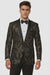 Men'S Black/Gold Polyester Slim Fit Blazer