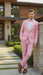 Mens Dusty Rose Pink Summer Tuxedo – Satin Shawl Lapel Formal Wedding Prom Suit