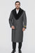 Men's Grey Full Length Wool Dress Top Coat / Overcoat