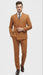 Men’s Vitali Brand Rustish Orange Brown Copper Color Double Breasted Slim Fit Suit